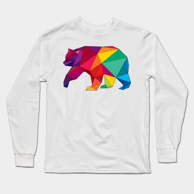 Rainbow Bear Long Sleeve T-Shirt by Art By Bear